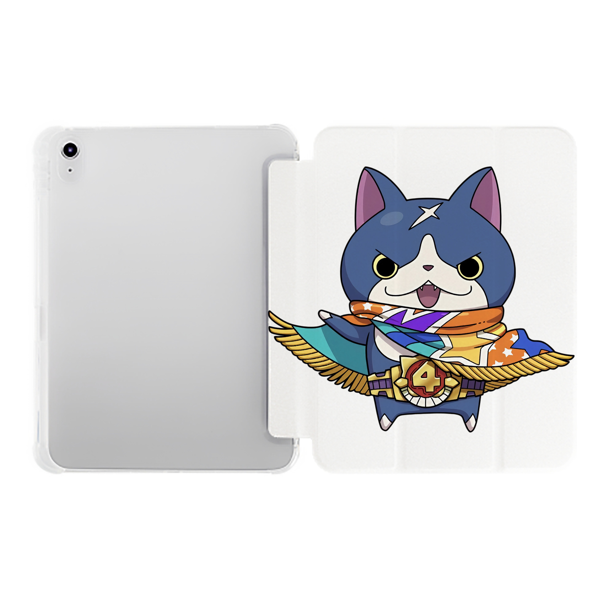 （画像用） 妖怪ウォッチ Yo-kai Watch IPad ケース ペン収納付き 三つ折りスタンド PUレザー×シリコン 対応機種9.5/10.5/10.9インチ